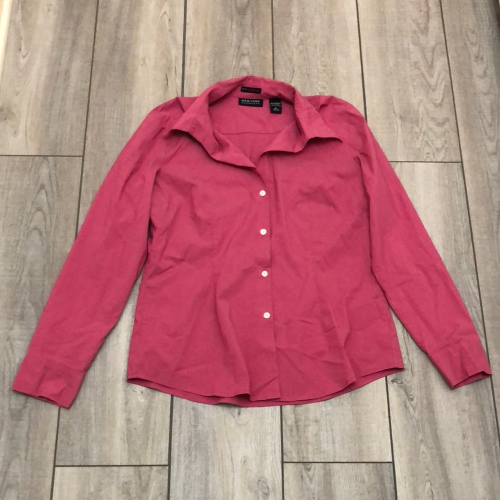 New York & Co Button up Shirt - Pink -Large